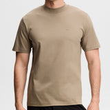 J.Lindeberg Golf T-Shirt - Ace Mock Neck Tee - Brindle AW26