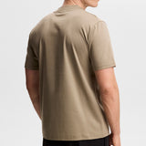 J.Lindeberg Golf T-Shirt - Ace Mock Neck Tee - Brindle AW26