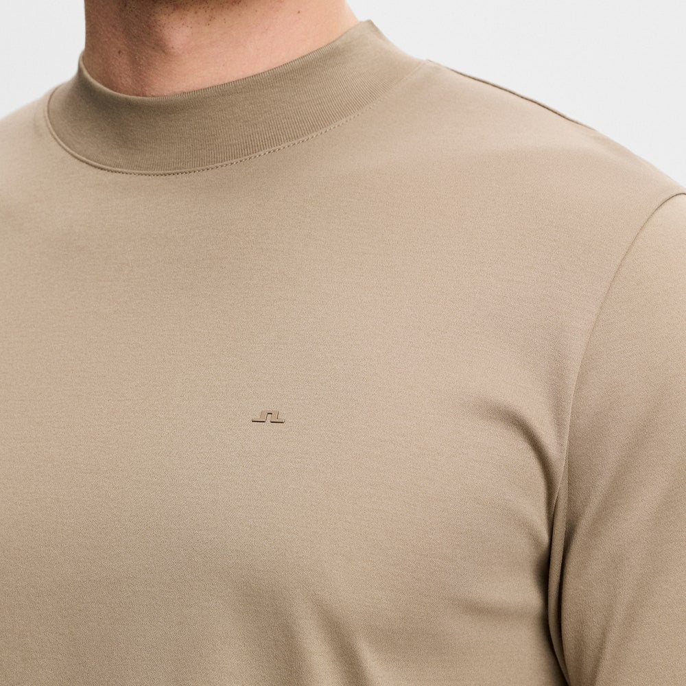 J.Lindeberg Golf T-Shirt - Ace Mock Neck Tee - Brindle AW26