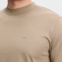 J.Lindeberg Golf T-Shirt - Ace Mock Neck Tee - Brindle AW26