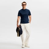 J.Lindeberg Golf T-Shirt - Ace Mock Neck Tee - JL Navy SS26