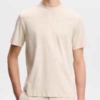 J.Lindeberg Golf T-Shirt - Ace Mock Neck Tee - Moonbeam SS26