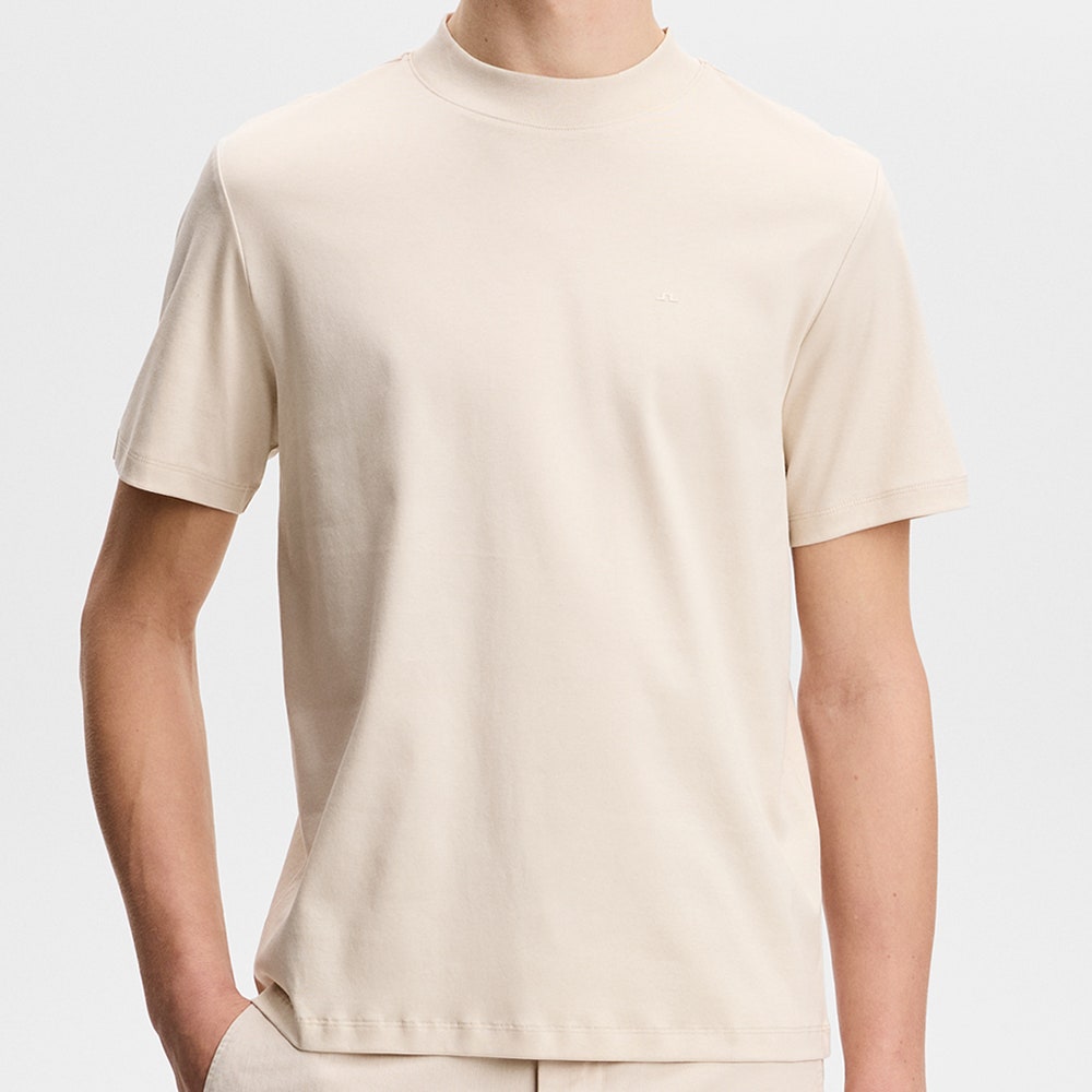 J.Lindeberg Golf T-Shirt - Ace Mock Neck Tee - Moonbeam SS26