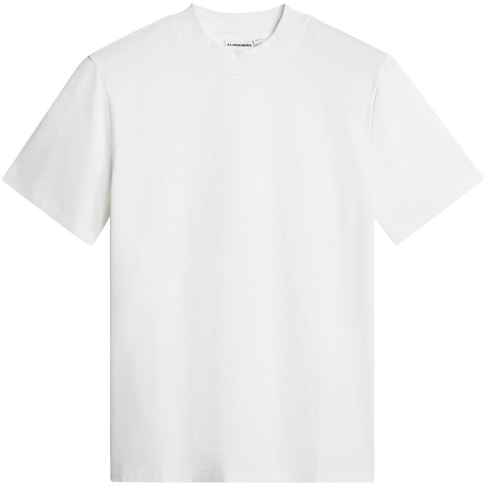 J.Lindeberg Golf T-Shirt - Ace Mock Neck Tee - White AW26