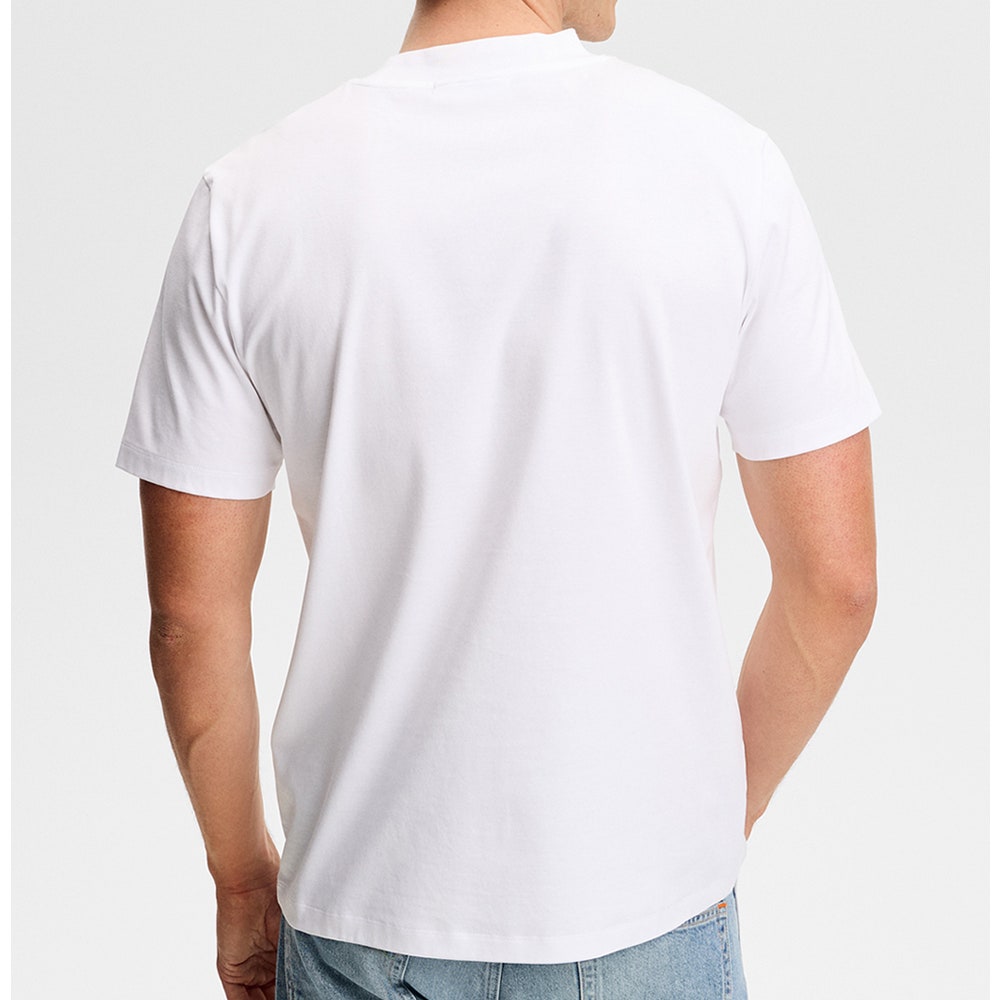 J.Lindeberg Golf T-Shirt - Ace Mock Neck Tee - White AW26