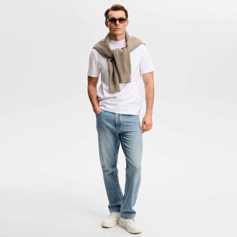 J.Lindeberg Golf T-Shirt - Ace Mock Neck Tee - White AW26