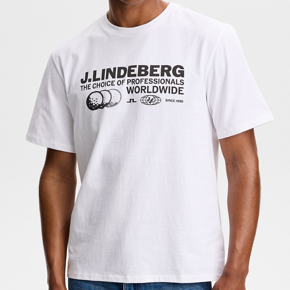 J.Lindeberg Golf T-Shirt - Alpha Pro Graphic Tee - White AW26