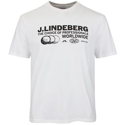 J.Lindeberg Golf T-Shirt - Alpha Pro Graphic Tee - White AW26