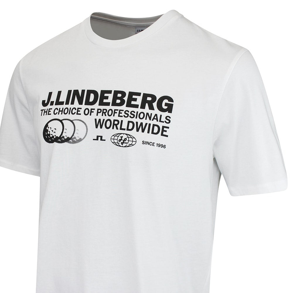 J.Lindeberg Golf T-Shirt - Alpha Pro Graphic Tee - White AW26