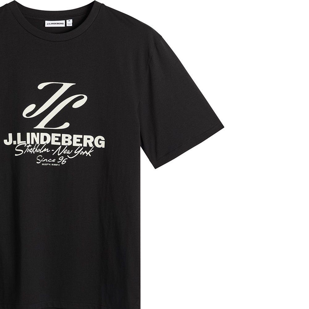 J.Lindeberg Golf T-Shirt - Alpha Stockholm Graphic Tee - Black AW26