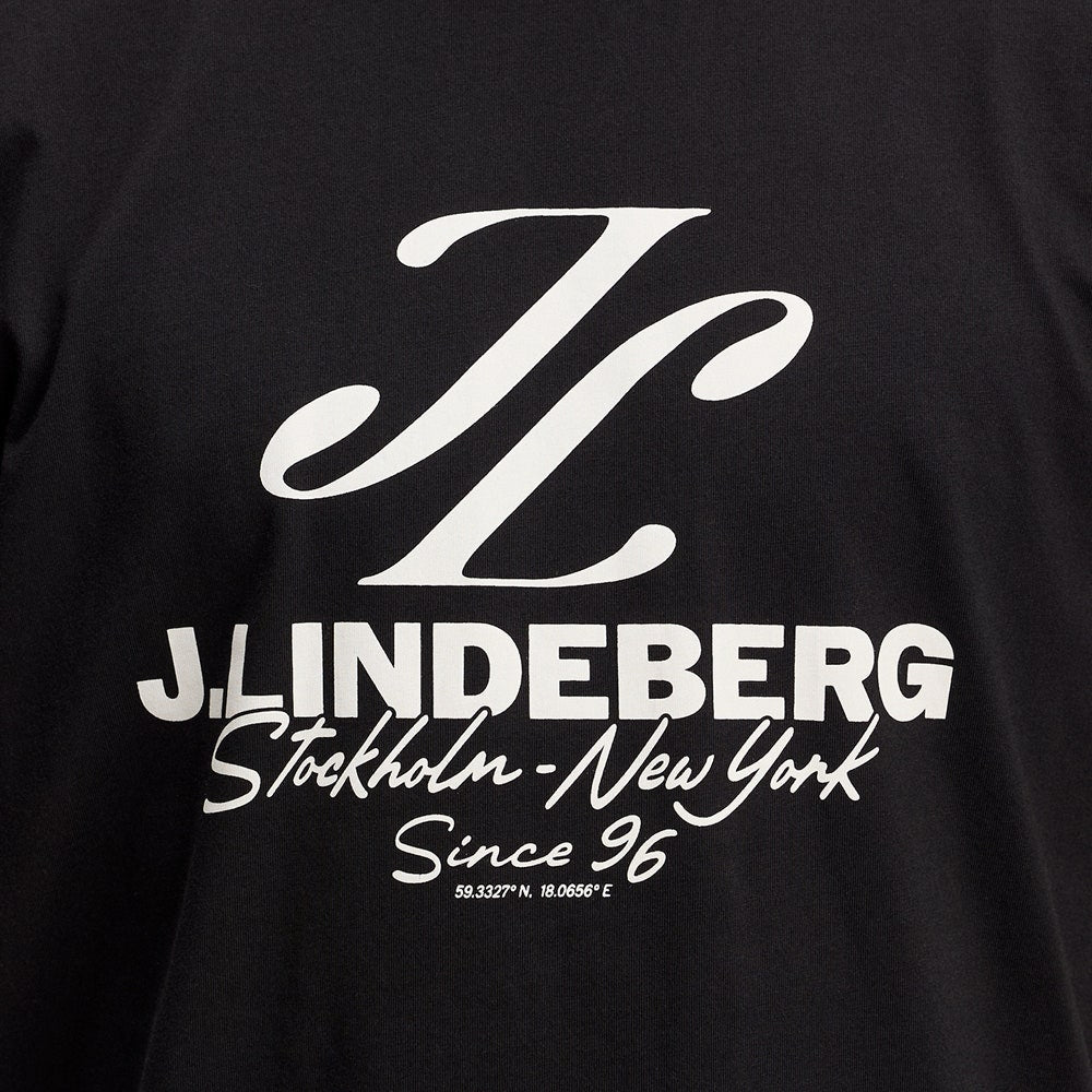 J.Lindeberg Golf T-Shirt - Alpha Stockholm Graphic Tee - Black AW26