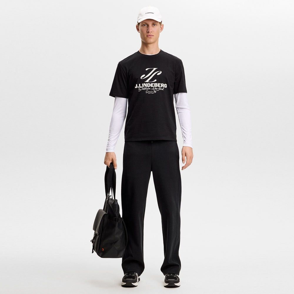 J.Lindeberg Golf T-Shirt - Alpha Stockholm Graphic Tee - Black AW26