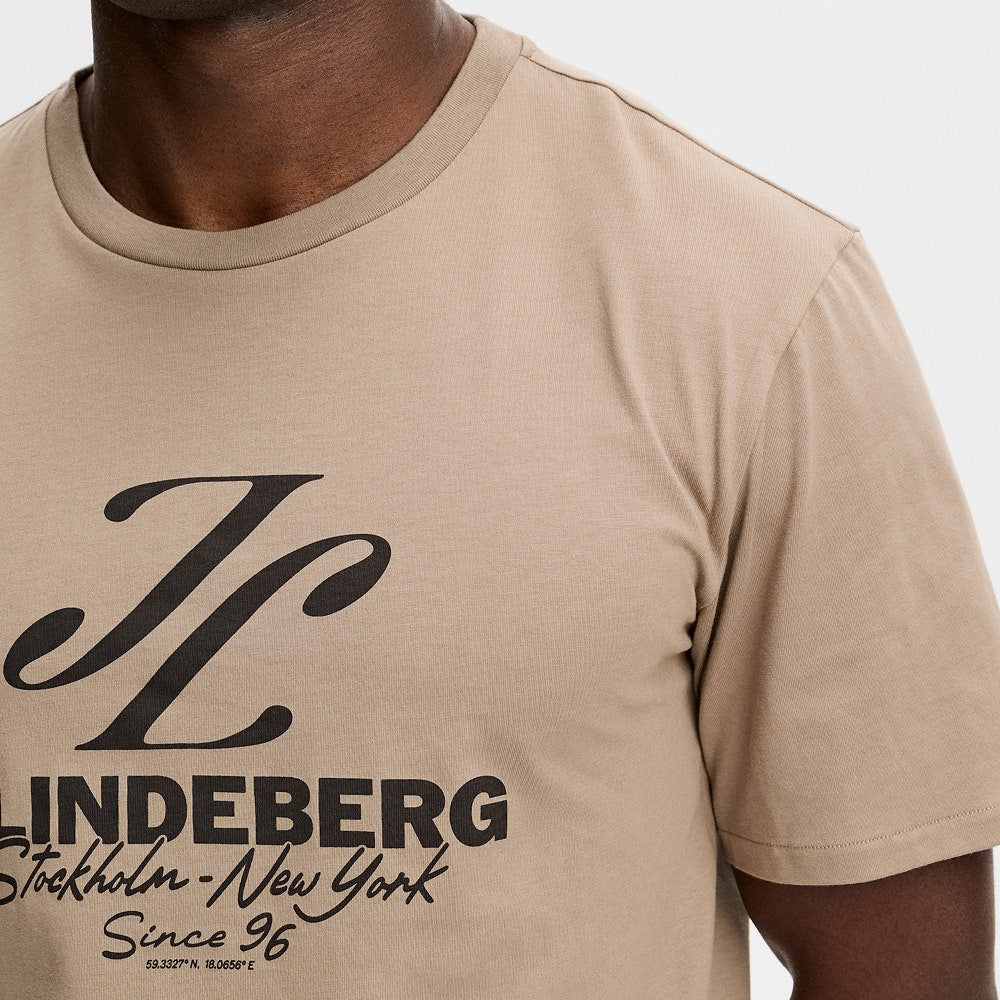 J.Lindeberg Golf T-Shirt - Alpha Stockholm Graphic Tee - Brindle AW26