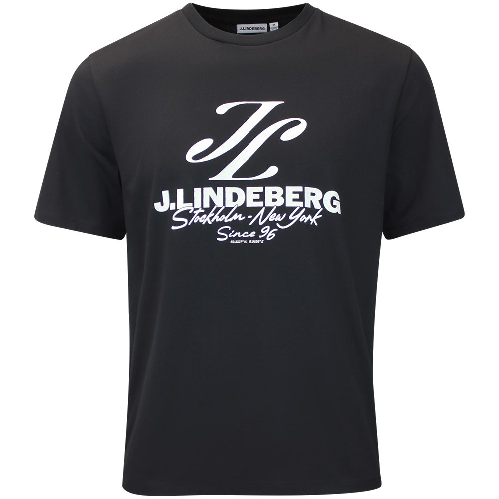 J.Lindeberg Golf T-Shirt - Alpha Stockholm Graphic Tee - Black AW26