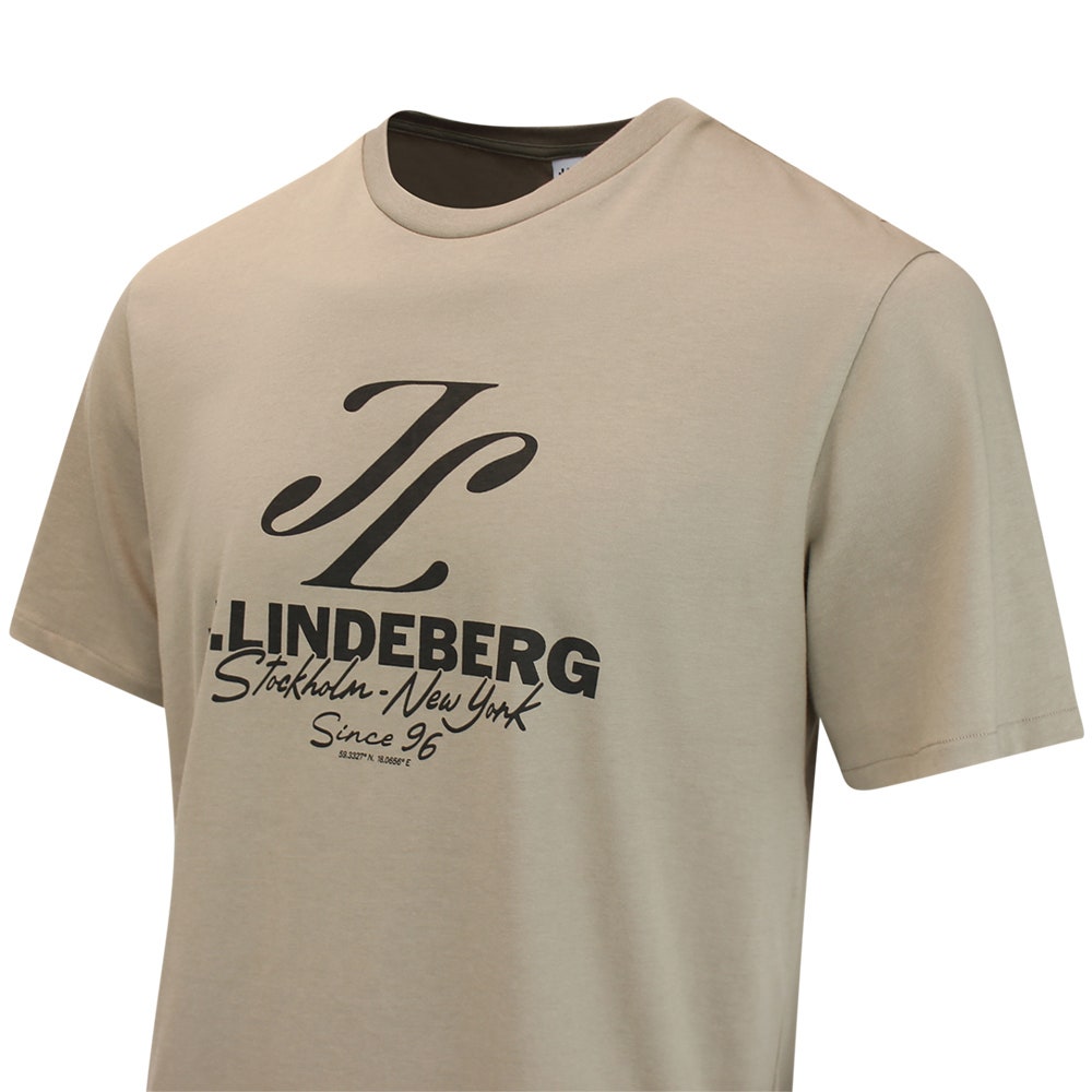 J.Lindeberg Golf T-Shirt - Alpha Stockholm Graphic Tee - Brindle AW26