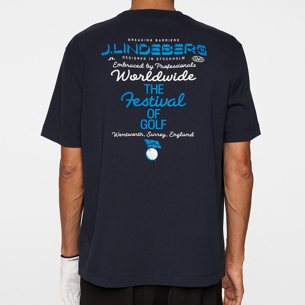 J.Lindeberg Golf T-Shirt - Billy Festival Tee DPWT - JL Navy AW25