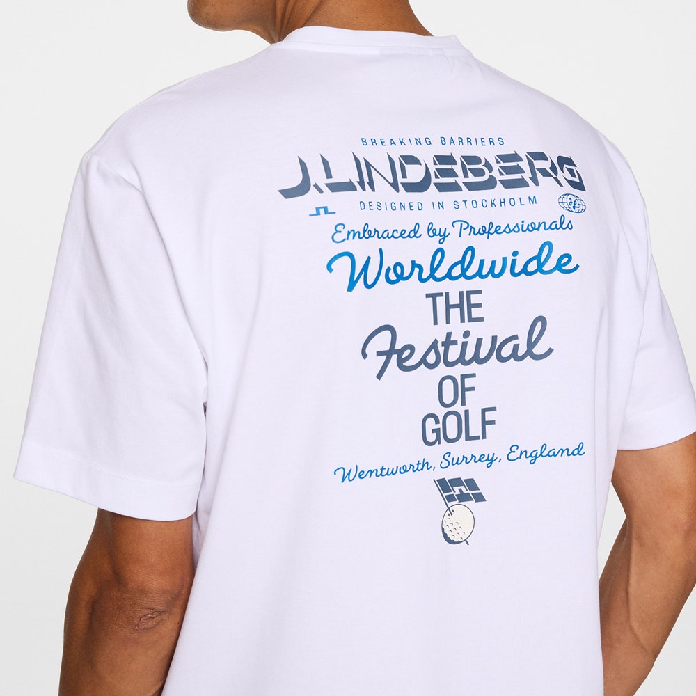 J.Lindeberg Golf T-Shirt - Billy Festival Tee DPWT - White AW25
