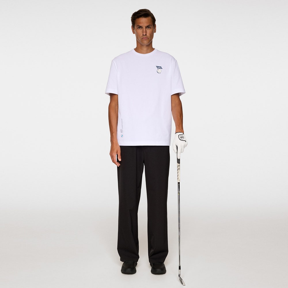 J.Lindeberg Golf T-Shirt - Billy Festival Tee DPWT - White AW25