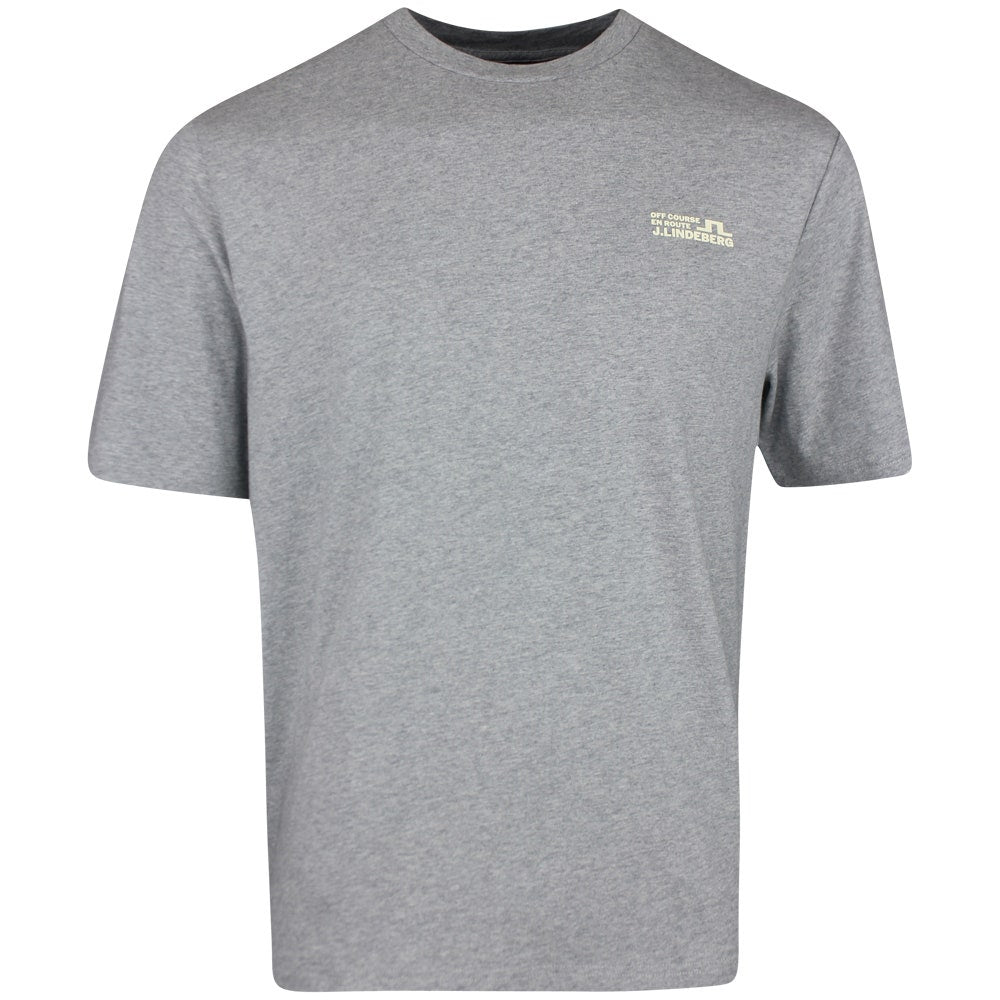 J.Lindeberg Golf T-Shirt - Graphic Tee - Mid Grey Mel. PS26