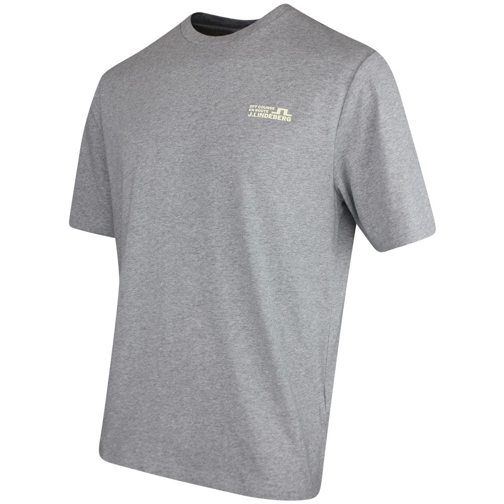 J.Lindeberg Golf T-Shirt - Graphic Tee - Mid Grey Mel. PS26