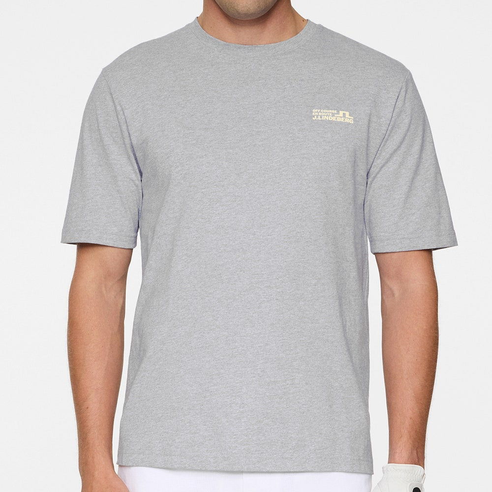 J.Lindeberg Golf T-Shirt - Graphic Tee - Mid Grey Mel. PS26