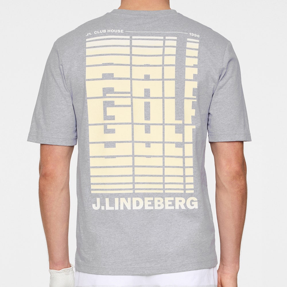 J.Lindeberg Golf T-Shirt - Graphic Tee - Mid Grey Mel. PS26