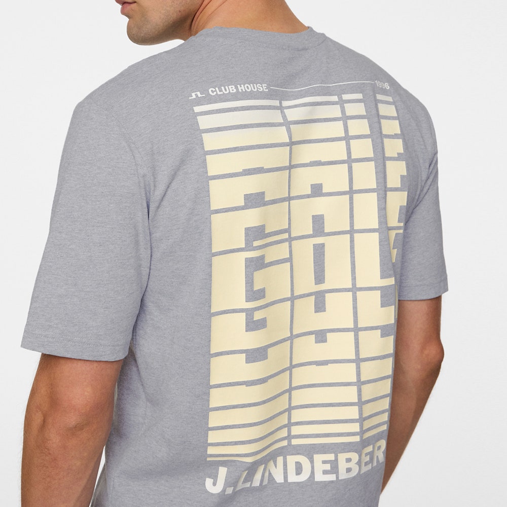 J.Lindeberg Golf T-Shirt - Graphic Tee - Mid Grey Mel. PS26