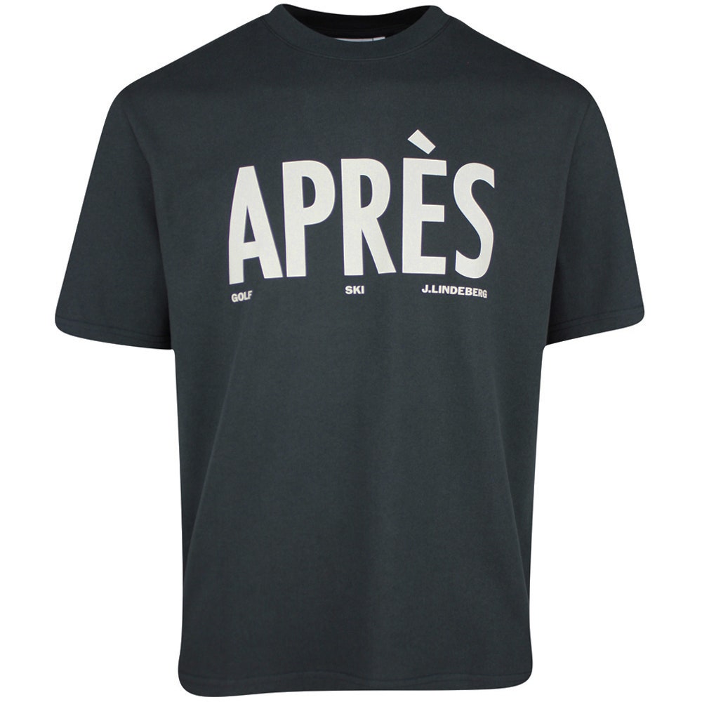 J.Lindeberg Golf T-Shirt - Hale Après Golf Tee - Black Charcoal PS26