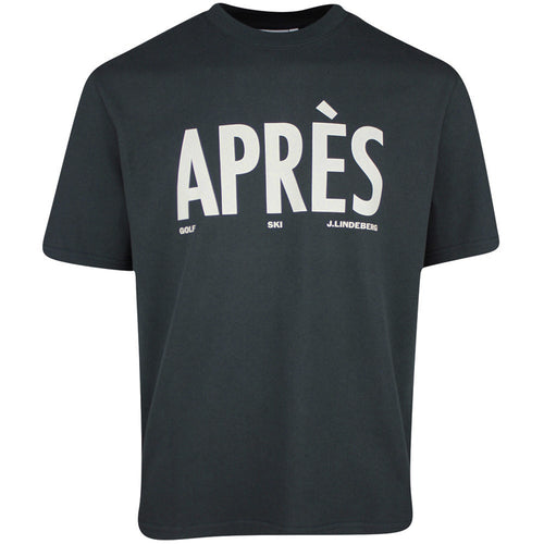 J.Lindeberg Golf T-Shirt - Hale Après Golf Tee - Black Charcoal PS26