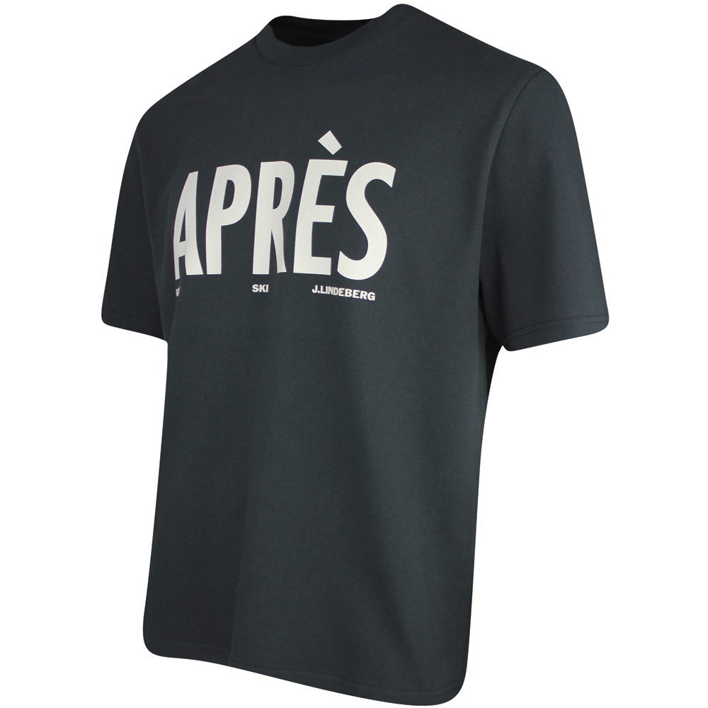J.Lindeberg Golf T-Shirt - Hale Après Golf Tee - Black Charcoal PS26