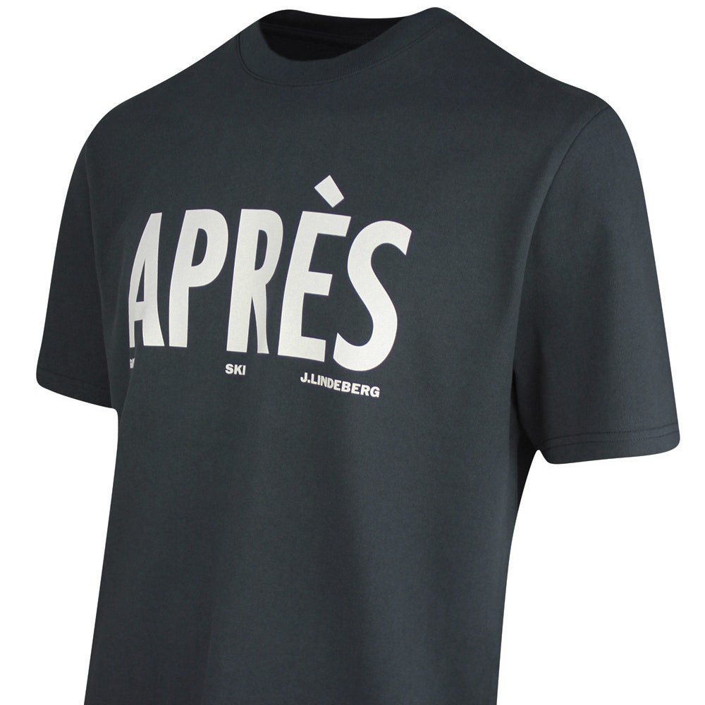 J.Lindeberg Golf T-Shirt - Hale Après Golf Tee - Black Charcoal PS26