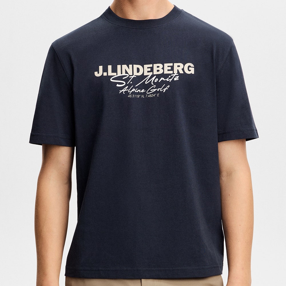 J.Lindeberg Golf T-Shirt - Parcie Seasonal Tee - JL Navy AW26