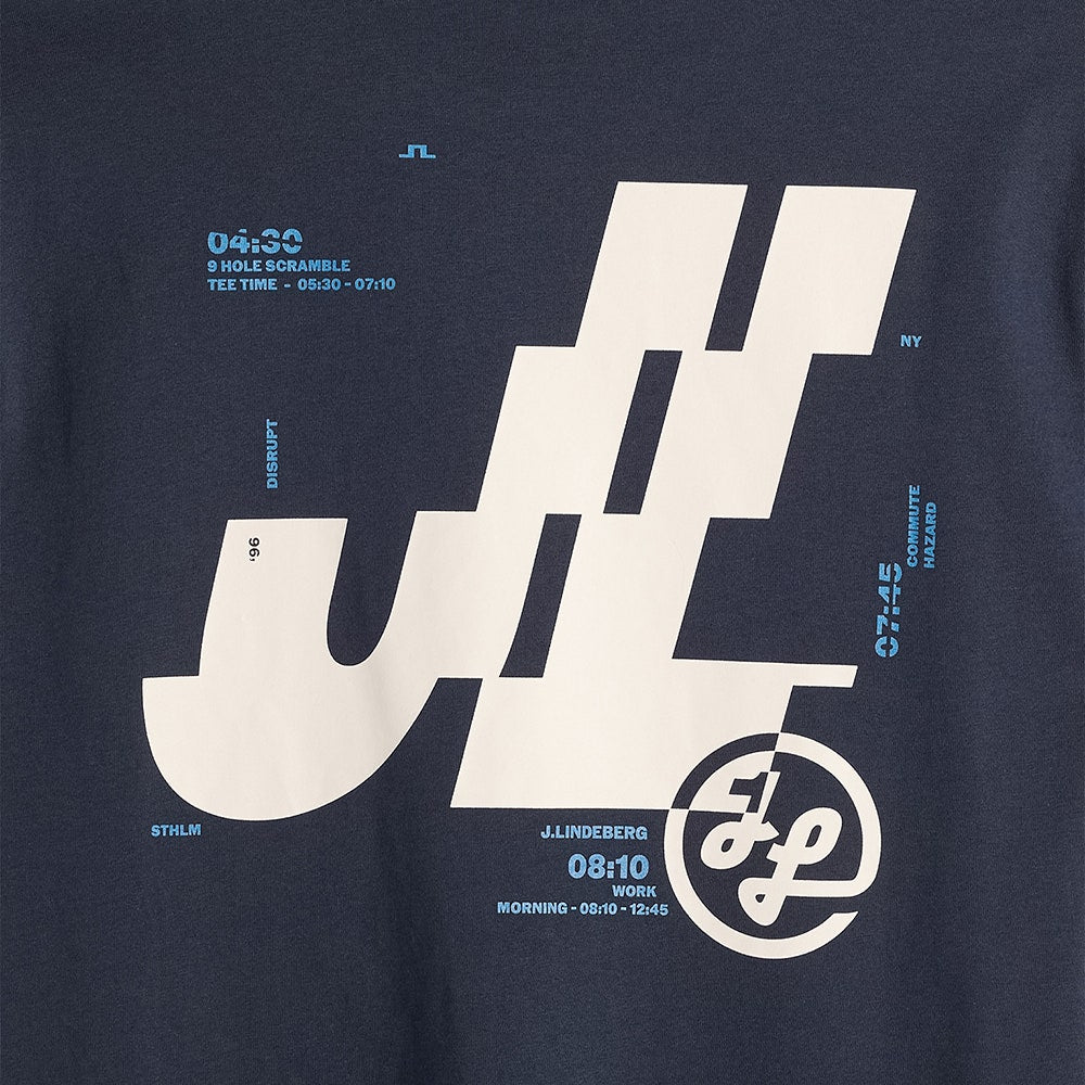 J.Lindeberg Golf T-Shirt - Parcie Seasonal Tee - JL Navy SS26