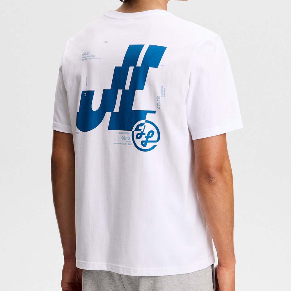 J.Lindeberg Golf T-Shirt - Parcie Seasonal Tee - White SS26