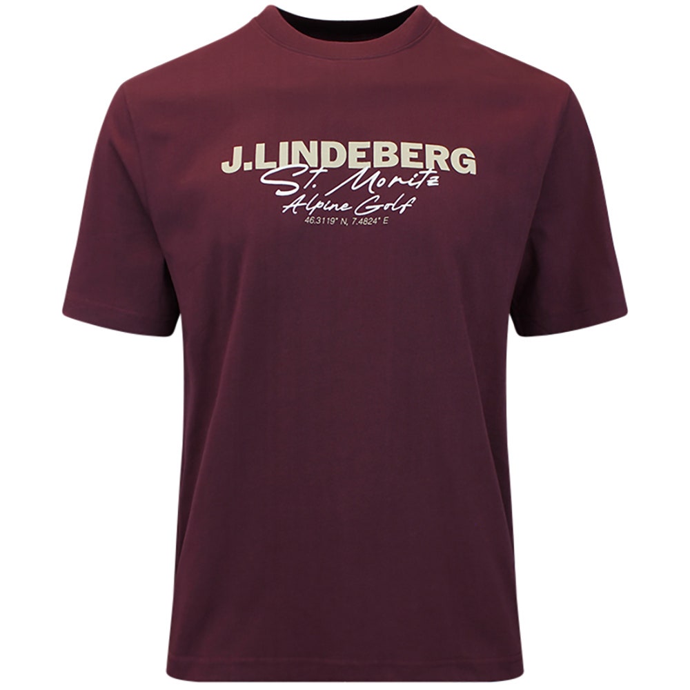 J.Lindeberg Golf T-Shirt - Parcie Seasonal Tee - Winetasting AW26