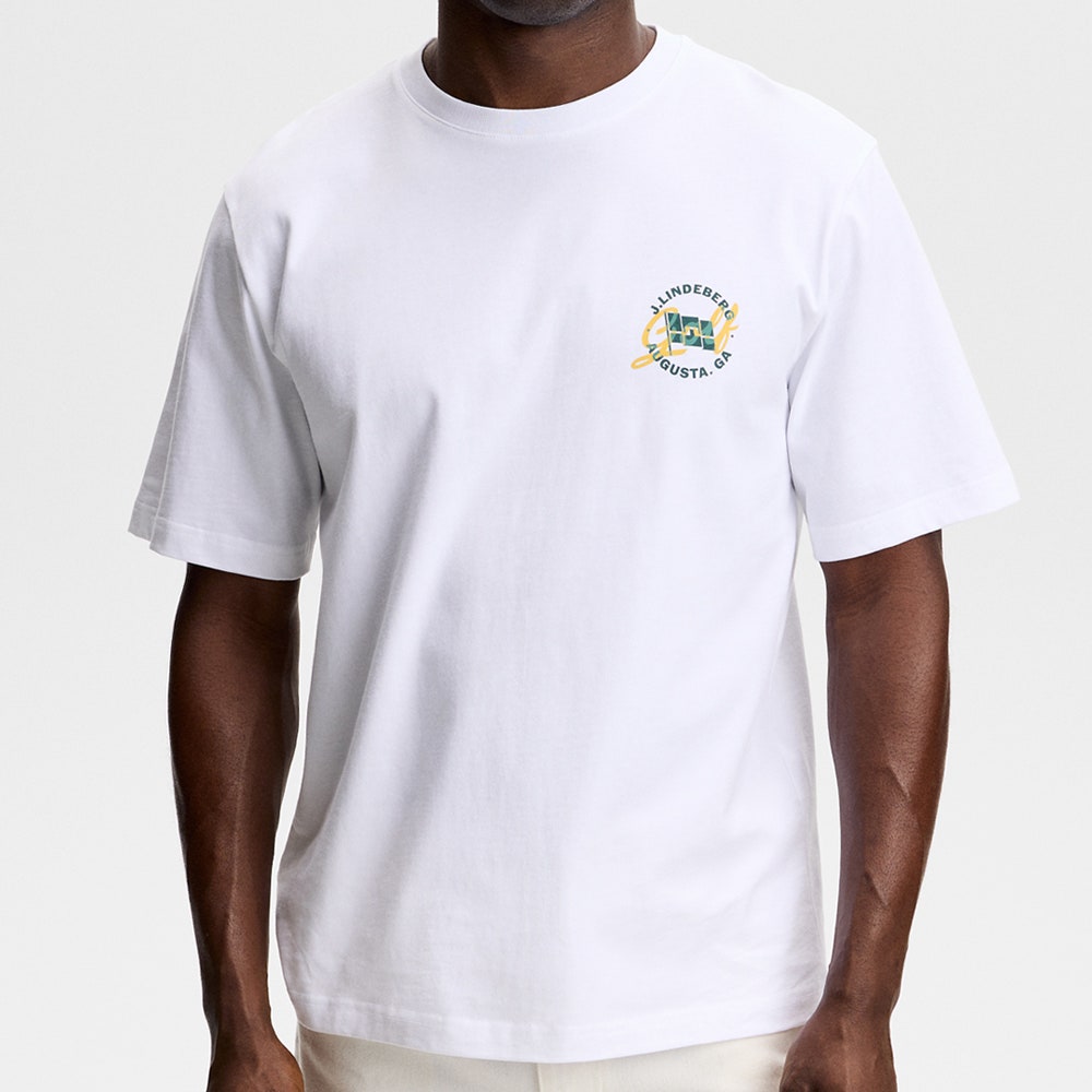 J.Lindeberg Golf T-Shirt - Parcie Tour Tee - White SS26