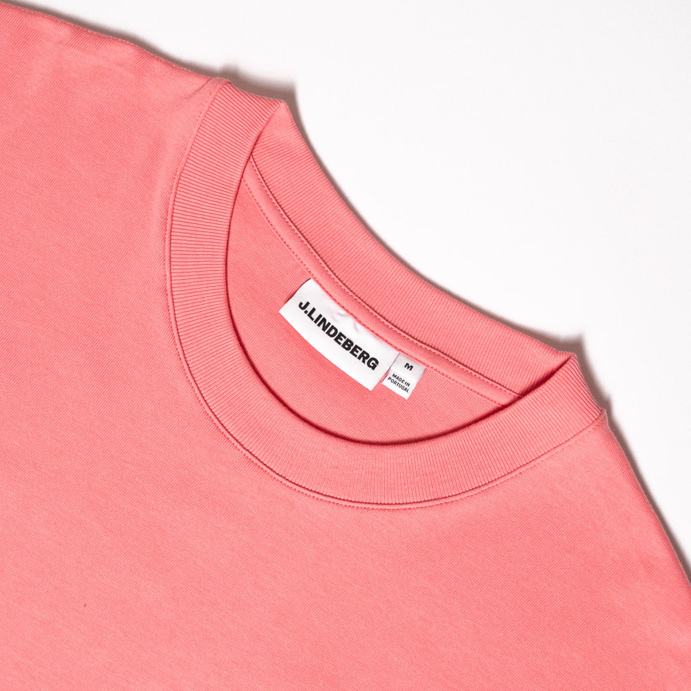 J.Lindeberg Golf T-Shirt - Walsh LS Print Tee - Flamingo Plume SS26