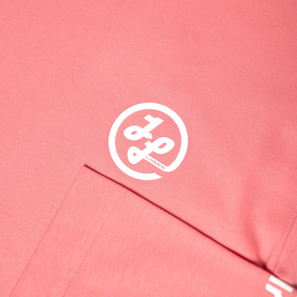 J.Lindeberg Golf T-Shirt - Walsh LS Print Tee - Flamingo Plume SS26