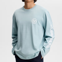J.Lindeberg Golf T-Shirt - Walsh LS Print Tee - Forget-Me-Not SS26