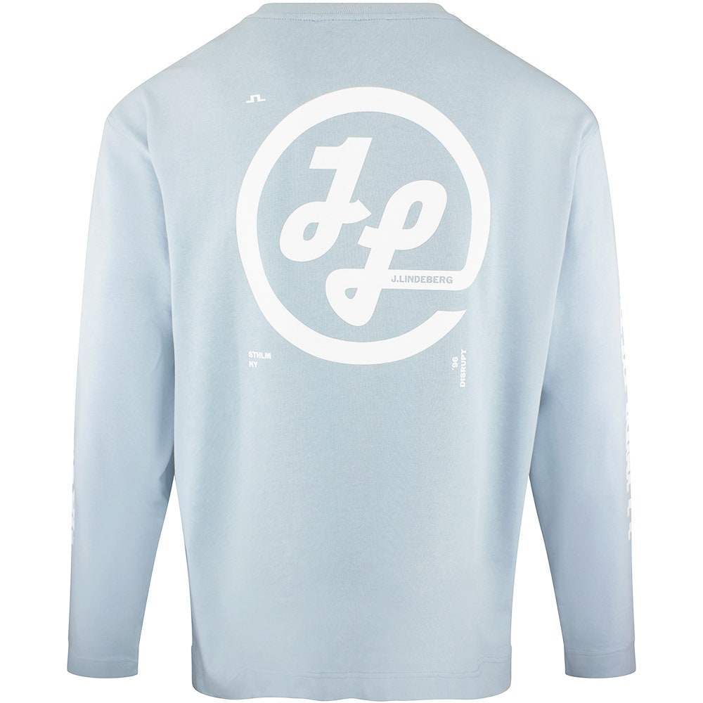 J.Lindeberg Golf T-Shirt - Walsh LS Print Tee - Forget-Me-Not SS26