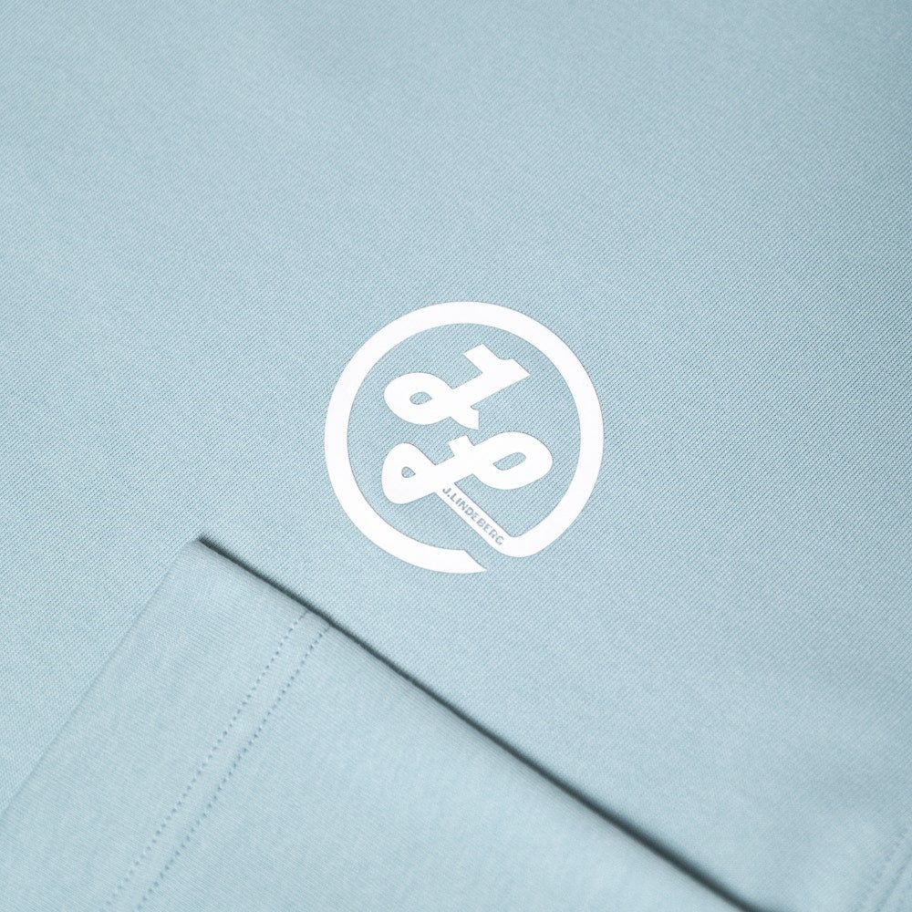 J.Lindeberg Golf T-Shirt - Walsh LS Print Tee - Forget-Me-Not SS26