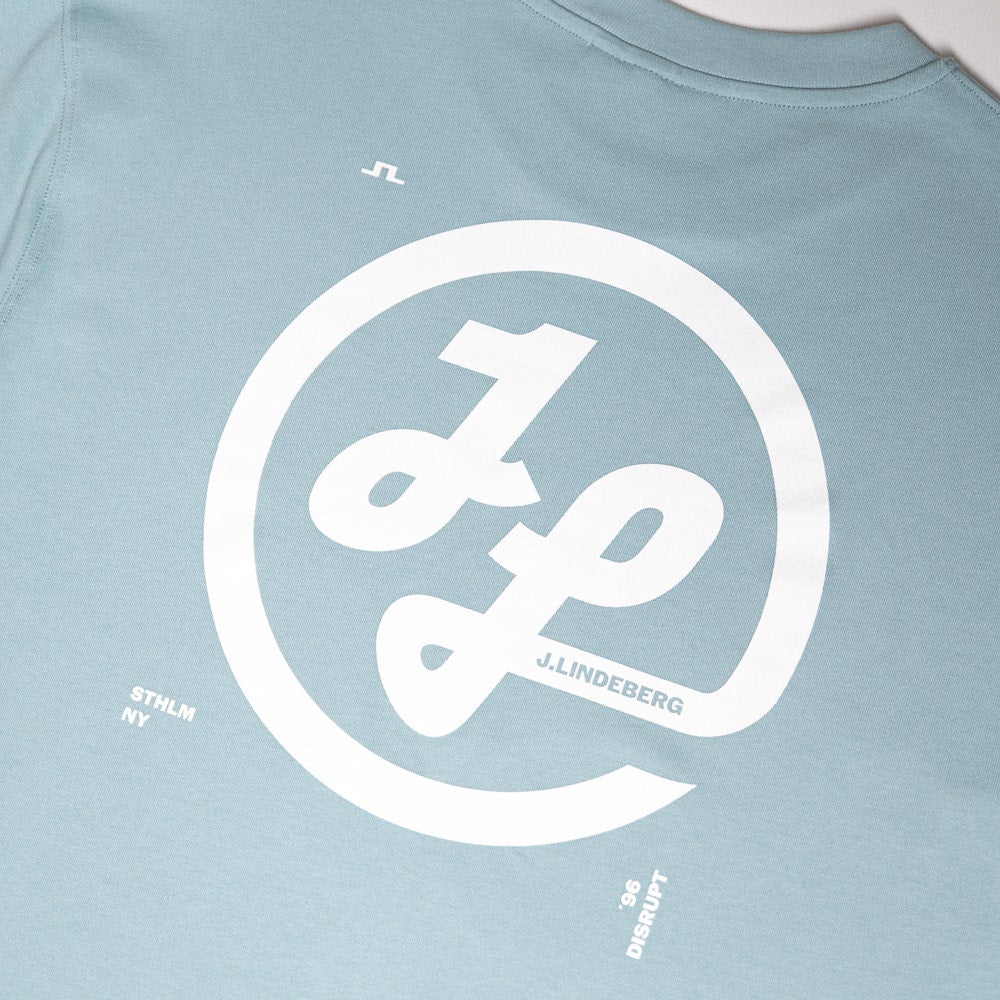 J.Lindeberg Golf T-Shirt - Walsh LS Print Tee - Forget-Me-Not SS26