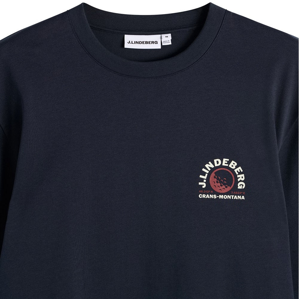 J.Lindeberg Golf T-Shirt - Walsh LS Print Tee - JL Navy AW26