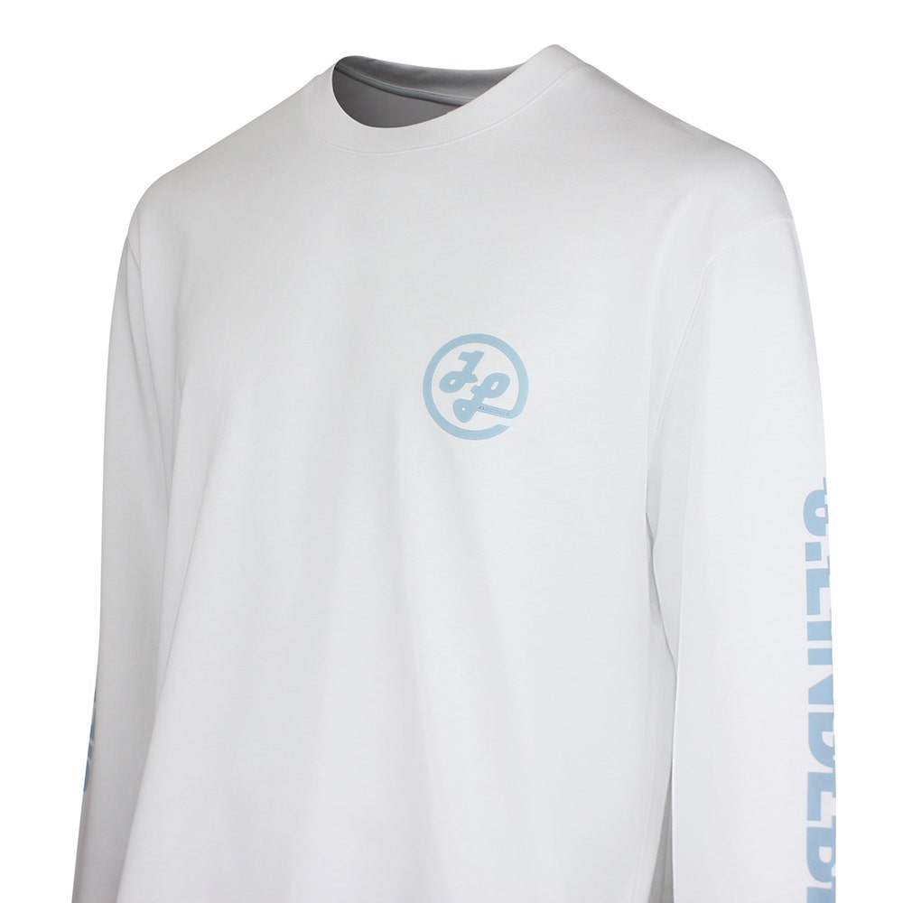 J.Lindeberg Golf T-Shirt - Walsh LS Print Tee - White SS26