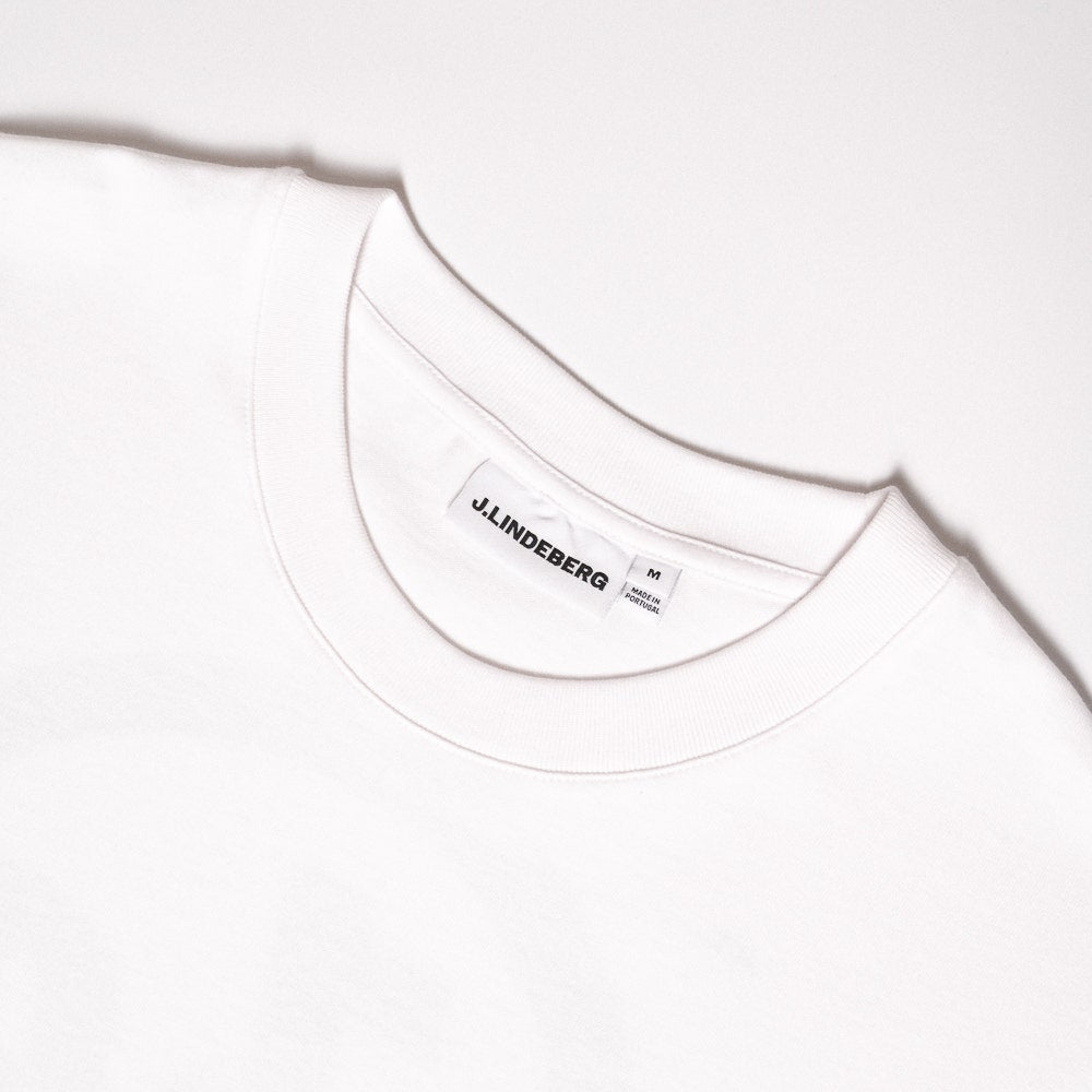J.Lindeberg Golf T-Shirt - Walsh LS Print Tee - White SS26