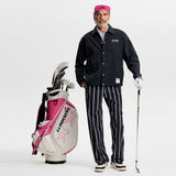 J.Lindeberg Golf Trousers - 30Y Devyn Stripe Pant - Black SH26
