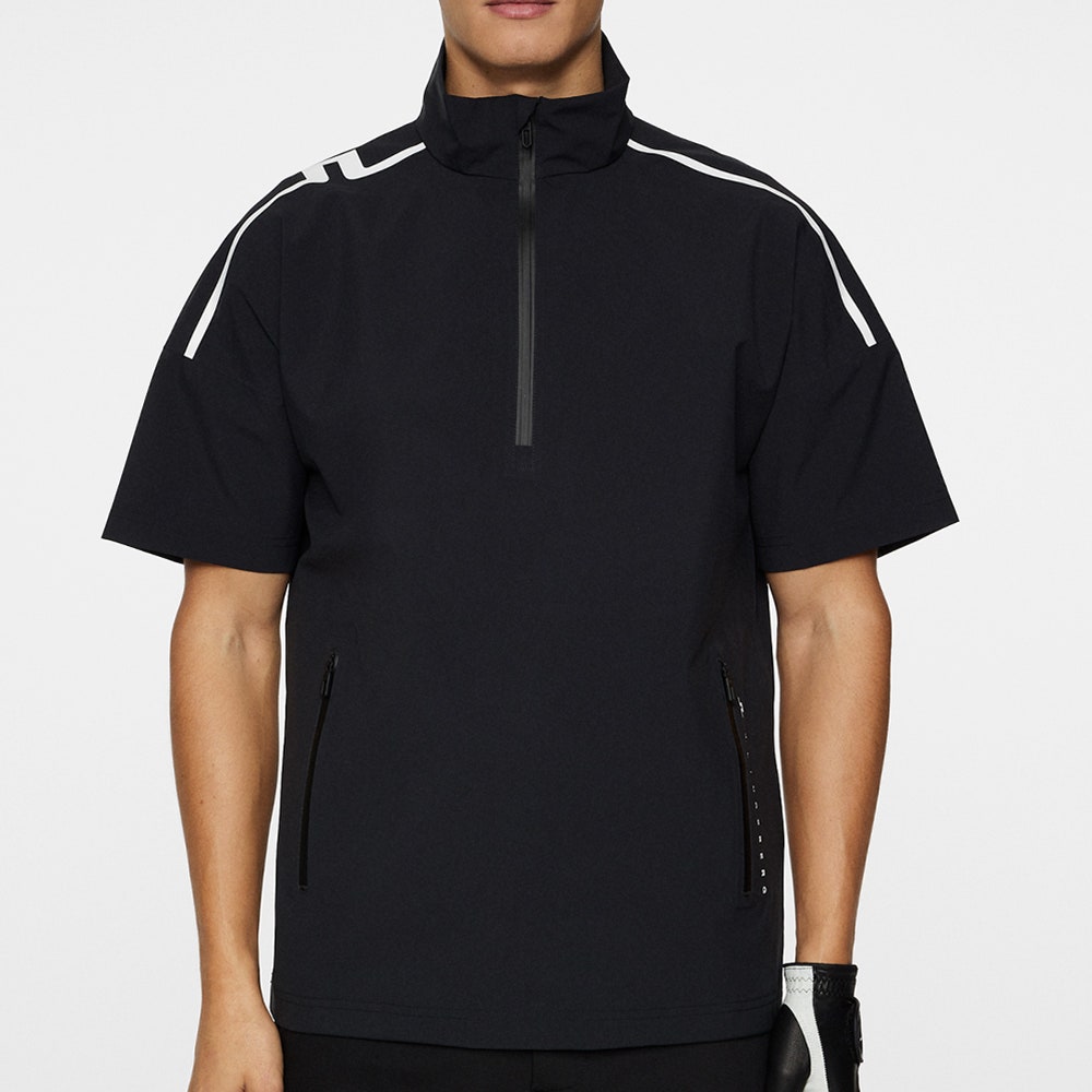 J.Lindeberg Waterproof Golf Jacket - Arvid Rain Shirt - Black SS25