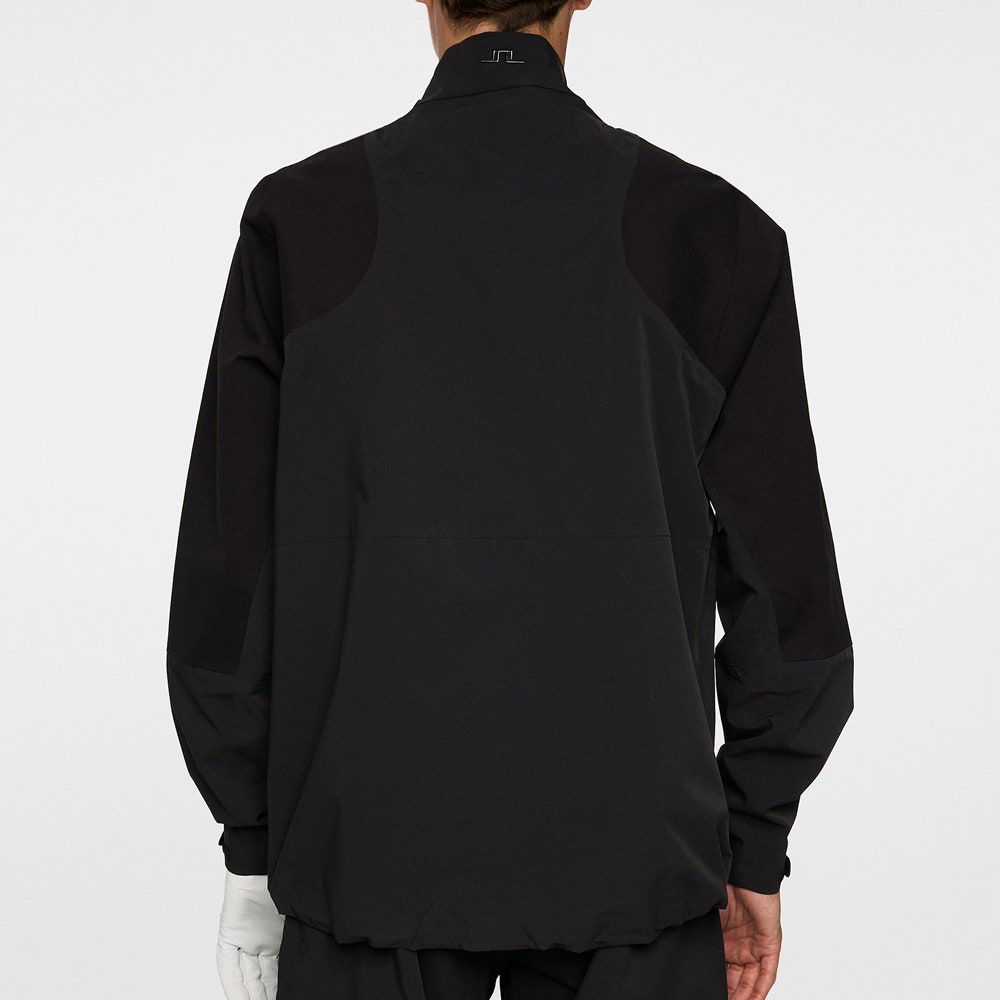 J.Lindeberg Waterproof Golf Jacket - Mateo 3L Pro FZ - Black AW25