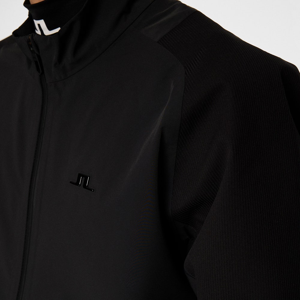 J.Lindeberg Waterproof Golf Jacket - Mateo 3L Pro FZ - Black AW25