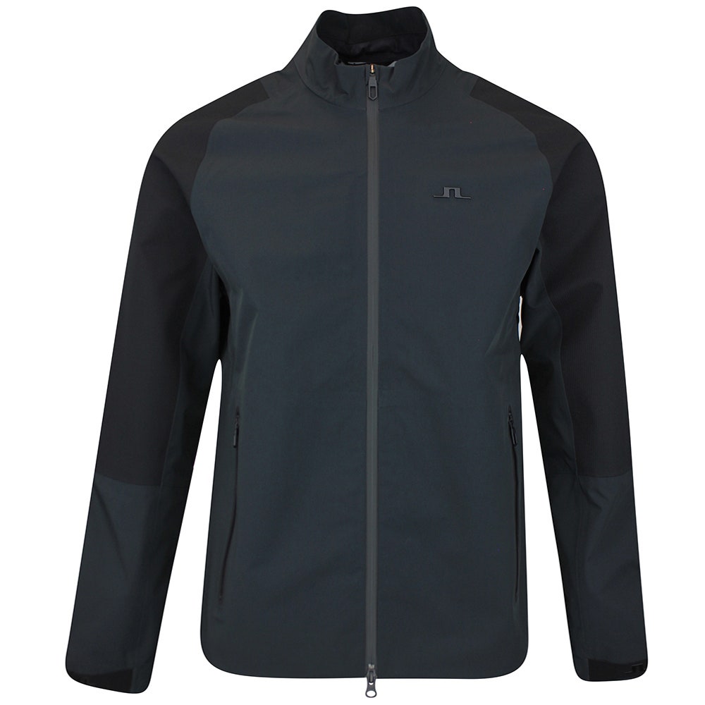 J.Lindeberg Waterproof Golf Jacket - Mateo 3L Pro FZ - Black AW25